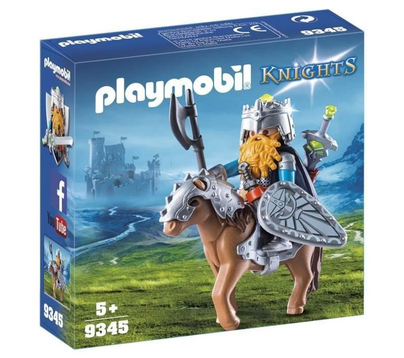 Playmobil 9345 - Knights - Combattant Nain Et Poney - Nouveaute 2019