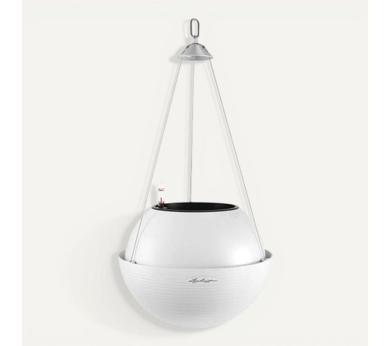 Pot Suspendu Auto‑arrosant D.32 Cm Blanc - Suspension Inox, 3 L