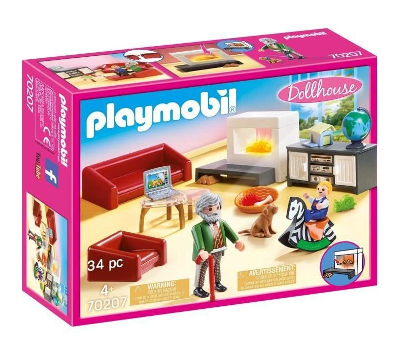 Dollhouse La Maison Traditionnelle Salon Avec Cheminée