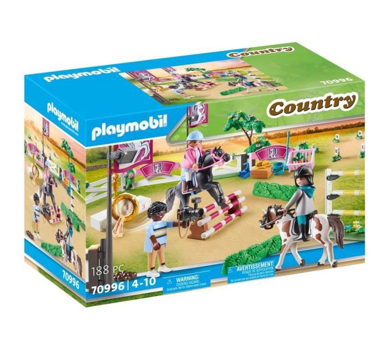 Jouet Miniature Parcours D'obstacles Avec Chevaux