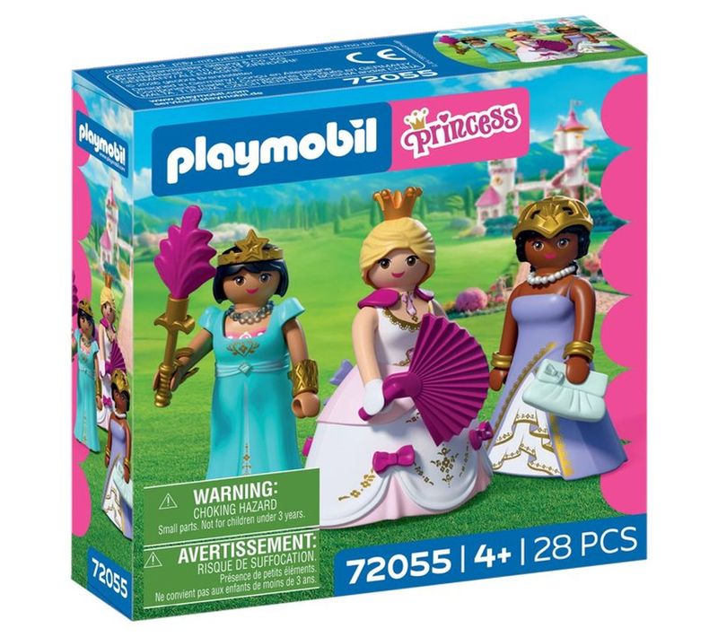 Trio De Princesses - 3 Figurines, 28 Pièces Avec Accessoires De Robe