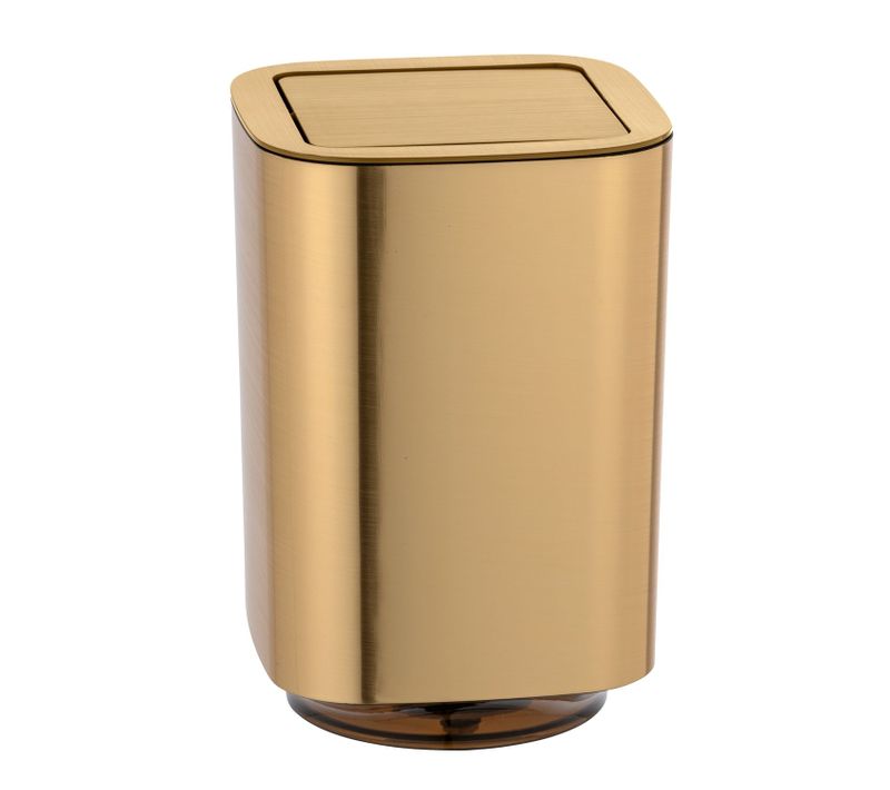 Poubelle À Couvercle Oscillant Design Auron - 5,5 L - Doré