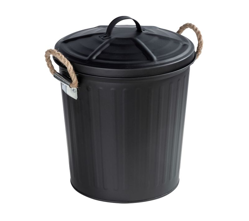 Poubelle De Salle De Bain Design Rétro Gara - 6 L - Noir