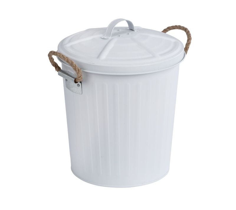Poubelle De Salle De Bain Design Rétro Gara - 6 L - Blanc