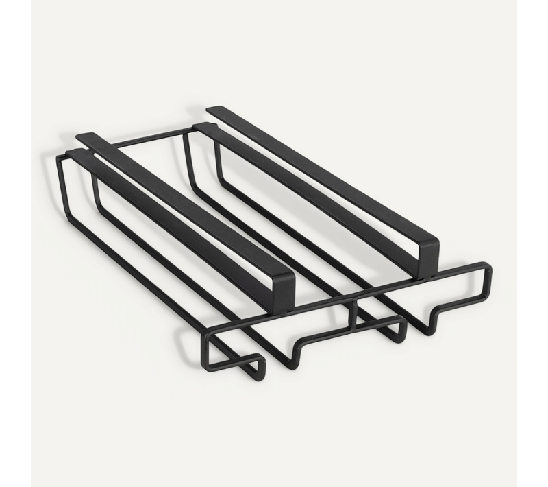 Rangement De Placard Cuisine - Porte 6 Verres - Noir