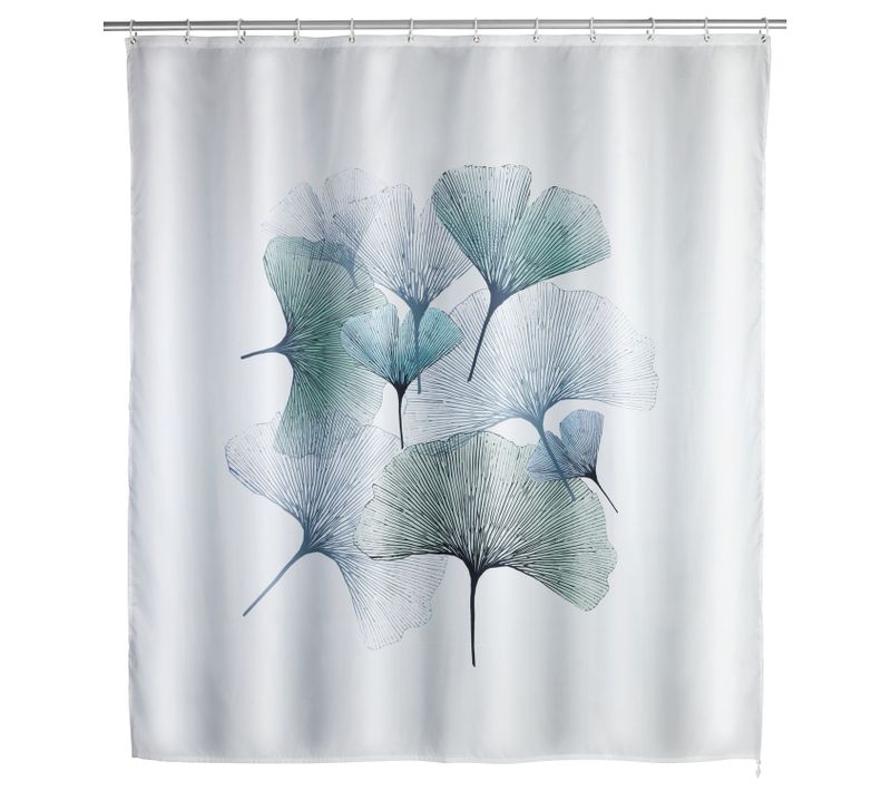 Rideau De Douche Anti-moisissure Ginkgo - Polyester - 180 X 200 Cm - Gris