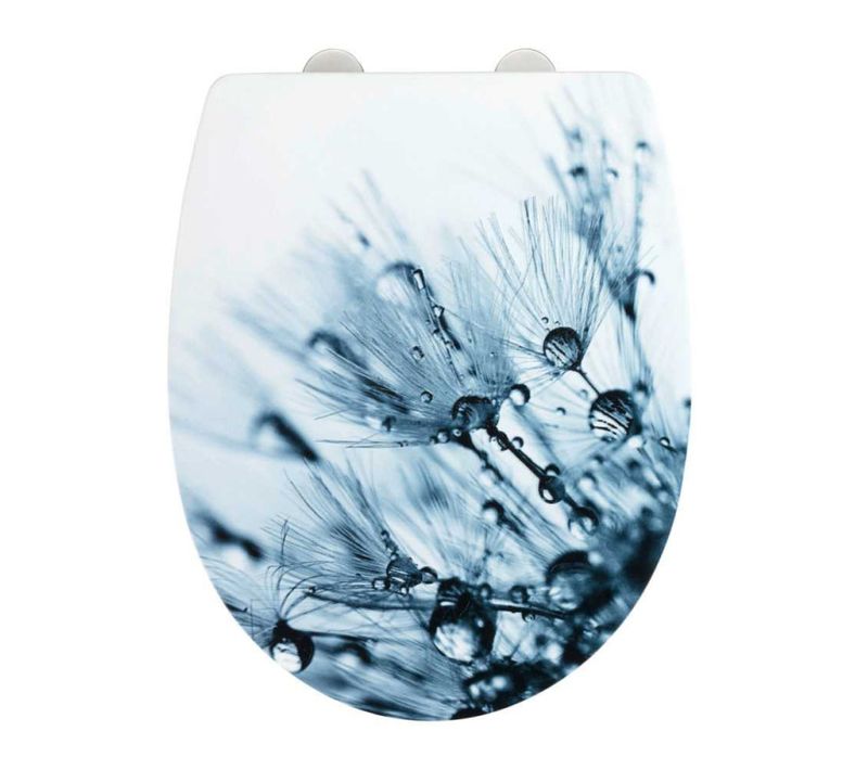 Abattant Wc Thermoplast Avec Surface En Relief Sereno - Blanc/bleu - L 36 X L 45 Cm