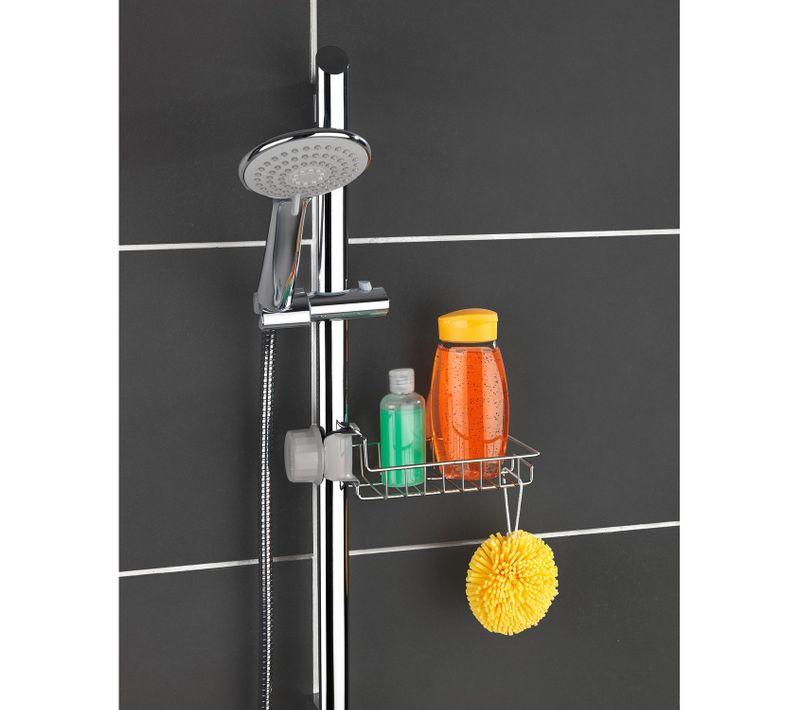 Etagère Panier De Douche En Acier Meis - L. 23 X H. 7 Cm - Argent Brillant