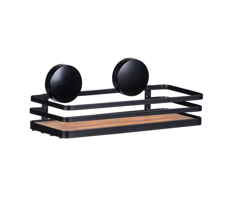 Support Mural Static-loc Collection Alba Pour Salle De Bain - Noir Et Bois