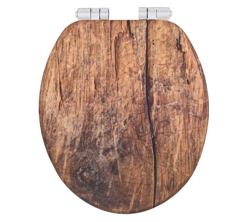 Abattant Wc En Bois Mdf "rustic" - Marron - Universelle