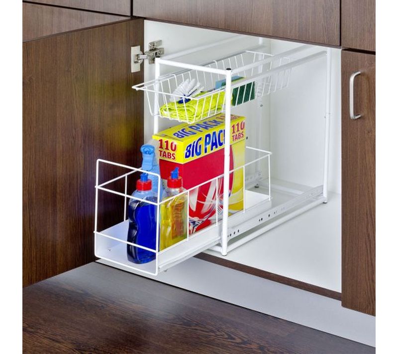 Etagère Sous Évier Coulissante Wenko Moe Métal