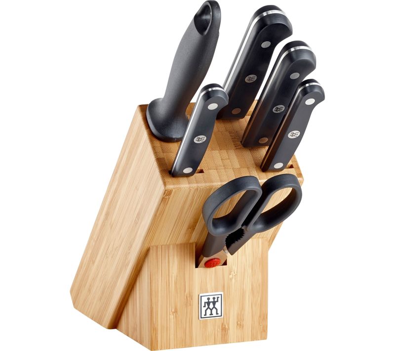 Bloc De Couteaux, 7-pcs, Acier Spécial Inoxydable, Noir, Gourmet
