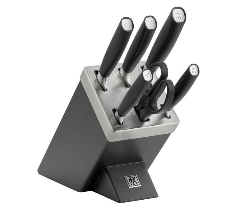 7-pcs, Set De Blocs De Couteaux, Argent, Anthracite