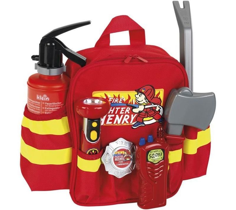Sac à Dos Pompier Henry Enfant - 6 Accessoires, Extincteur 0,5 L