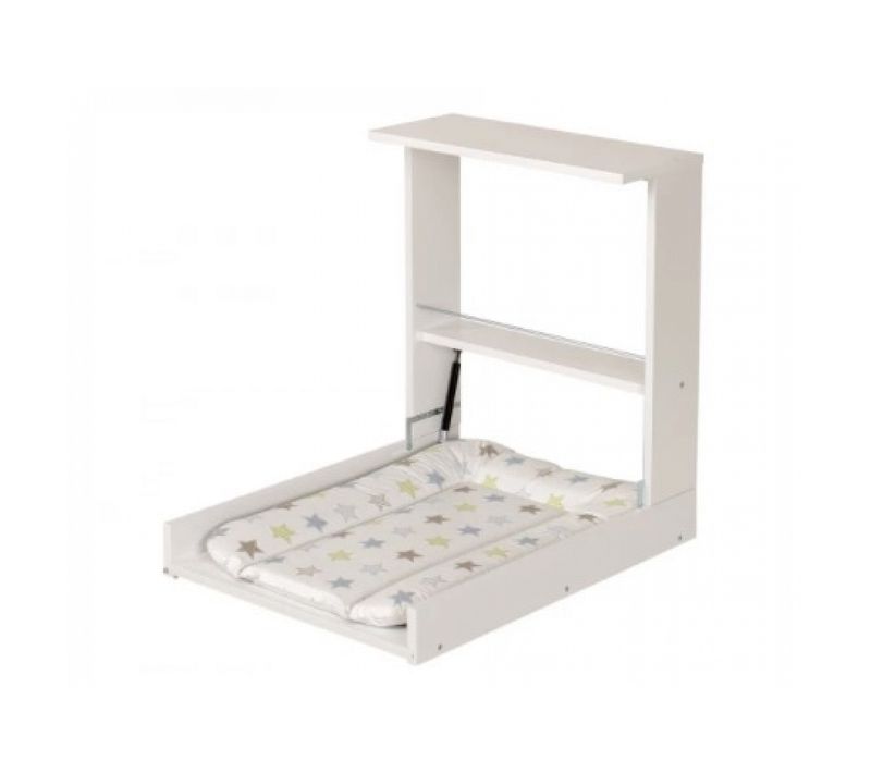 Table à Langer Murale Wicki Geuther Avec Matelas Blanc Étoilé