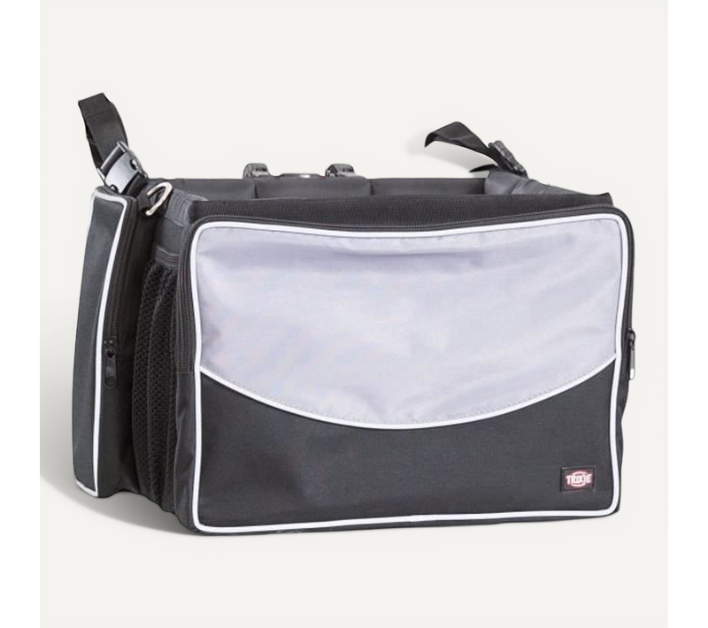 Panier Avant De Vélo Pour Animaux 41x26x26 Cm Noir Et Gris