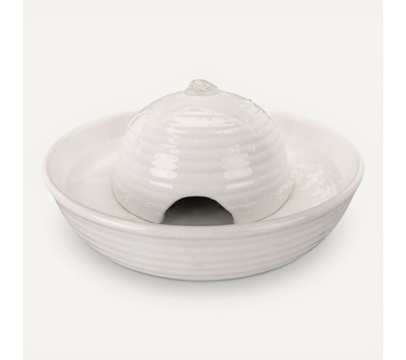 Fontaine A Boire Vital Flow Mini En Céramique - 0,8 L - Blanc - Pour Chien