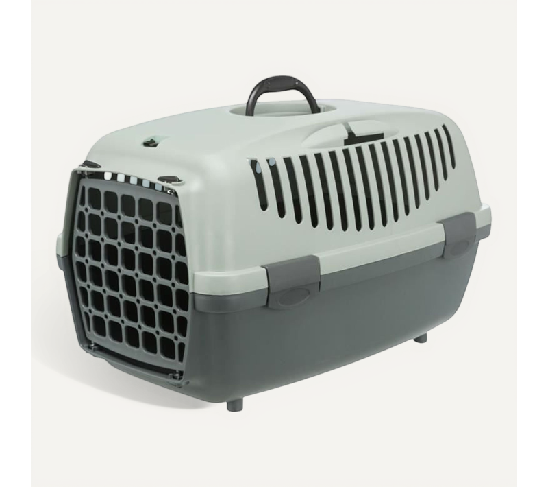 Trixie Box De Transport Capri 2 - Xs-s - 37 X 34 X 55 Cm - Anthracite, Gris Et Vert - Pour Chien