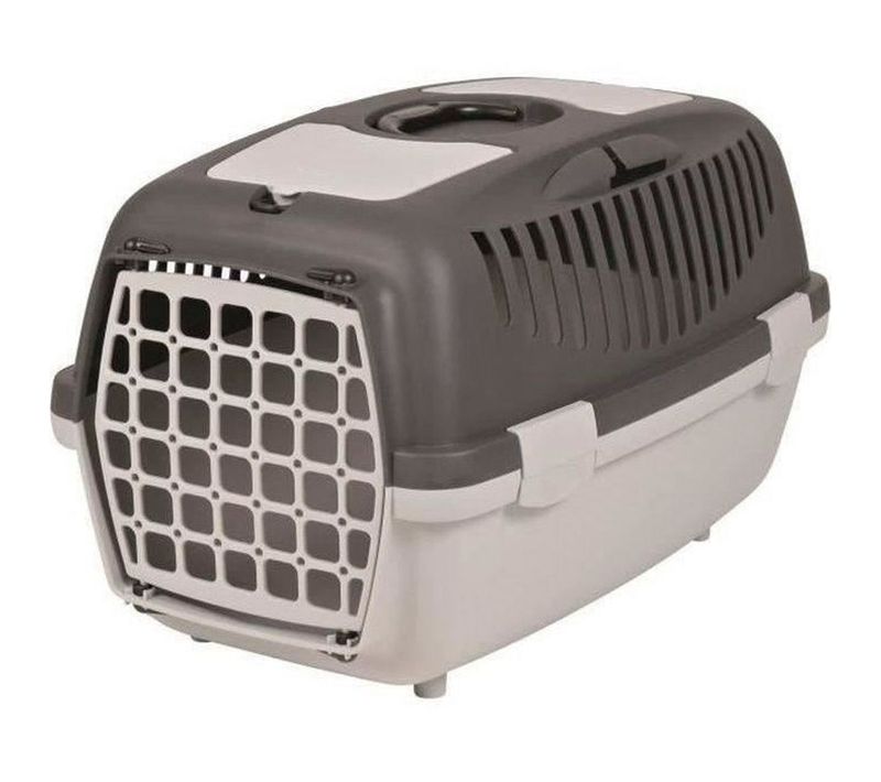 Box De Transport Capri 2 - Xs-s : 37x34x55 Cm - Gris Clair Et Gris Foncé - Pour Chien Et Chat