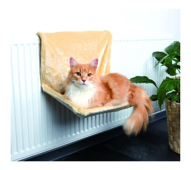 Hamac Radiateur Peluche Beige Pour Chat