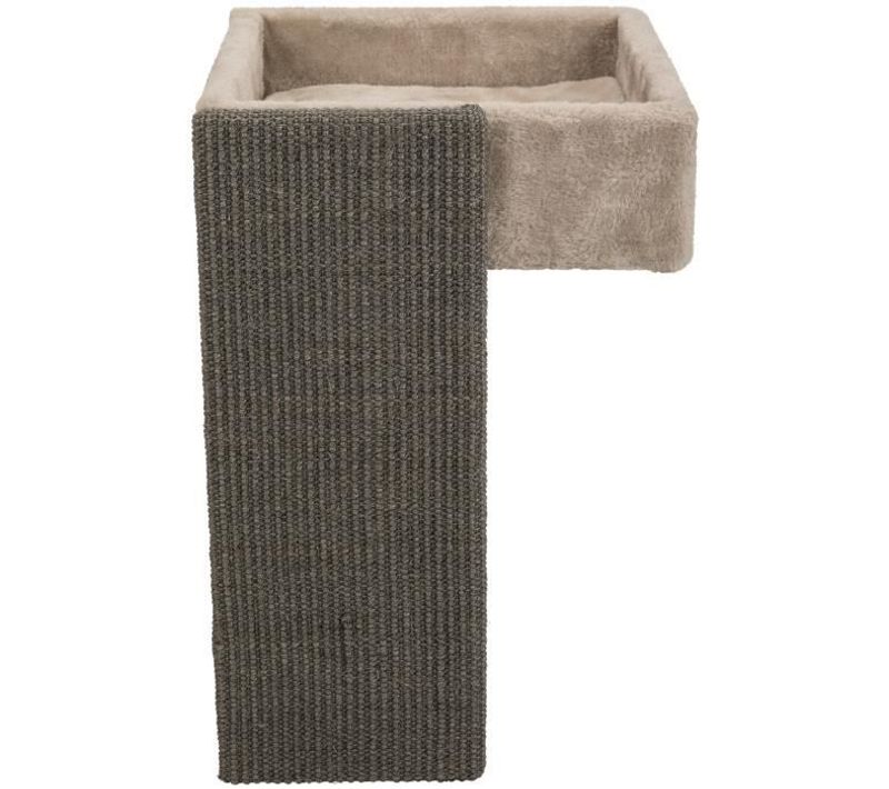 Lit Pour Étageres Avec Griffoir - 33 X 48 X 37 Cm - Beige Et Gris - Pour Chat