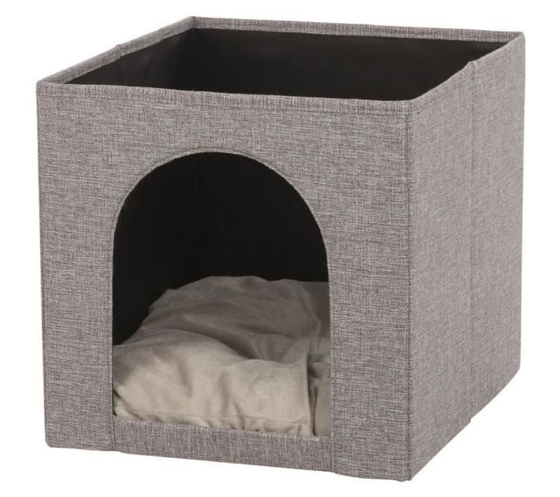 Abri Douillet Ella Pour Etagères - 33x33x37cm - Gris - Pour Chat