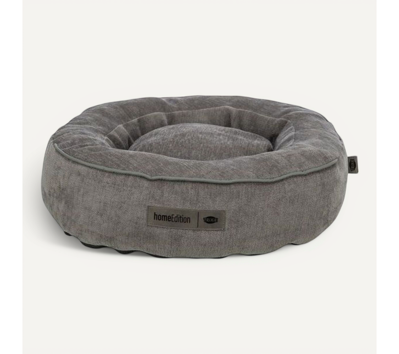 Panier Rond Bolster D. 50 Cm - Chenille Grise, Housse Déhoussable, Antidérapant