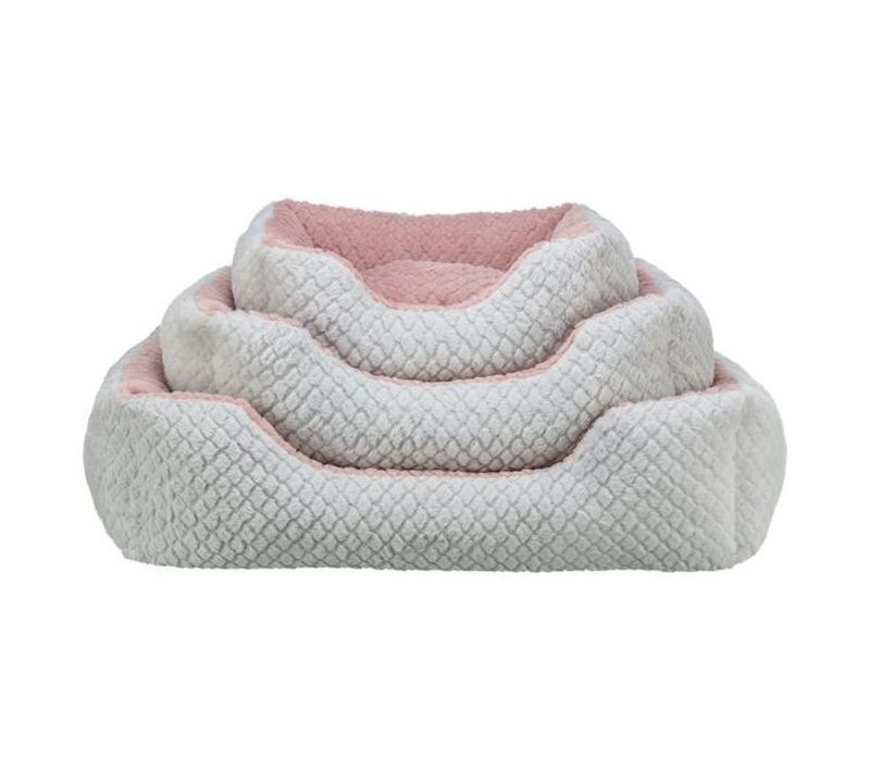 Panier Rectangulaire Pour Chien 65 X 50 Cm – Peluche Structurée, Coussin Réversible