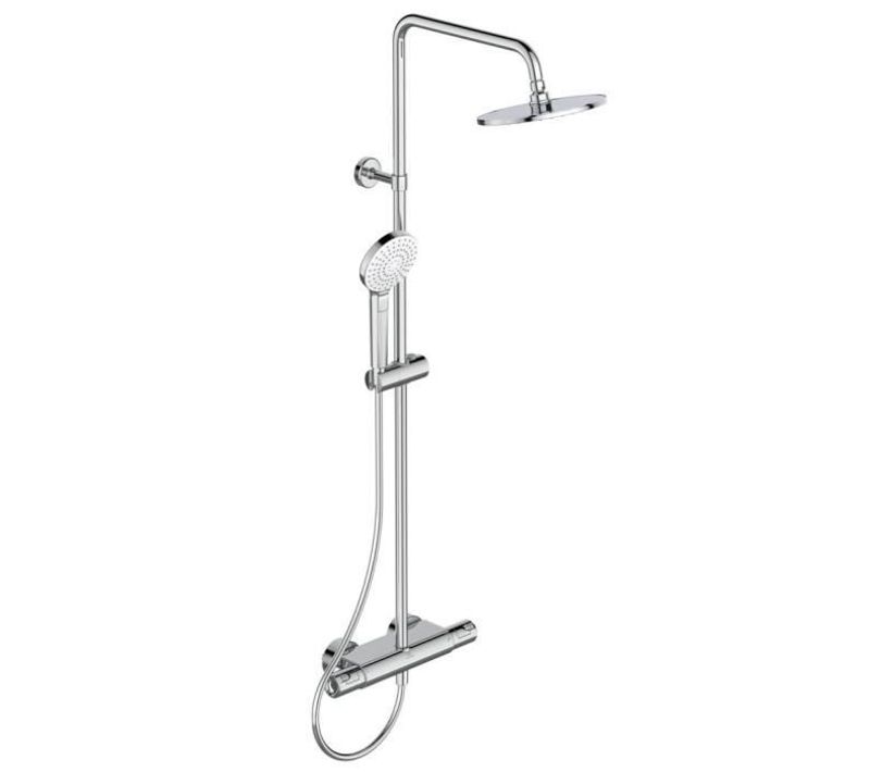 Colonne De Douche Thermostatique Avec Tablette Ceratherm T50 Pomme 20 Cm + Douchette 11 Cm