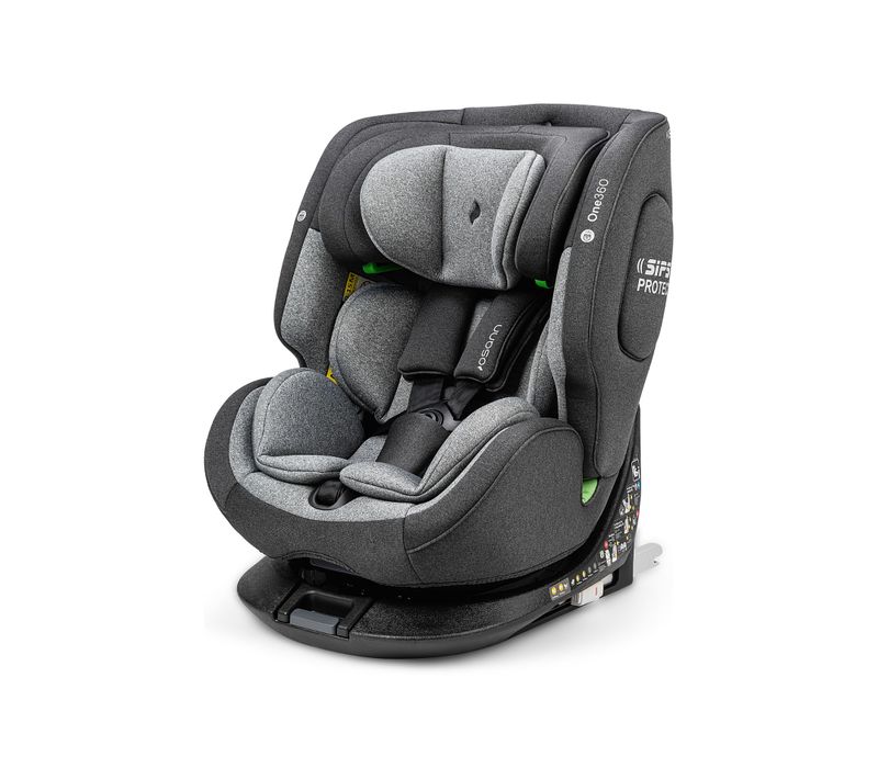 Siège Auto Bébé/enfant One360 Rotatif Isofix - 40-150 Cm - 0 à 12 Ans - Groupe 1/2/3 - Gris