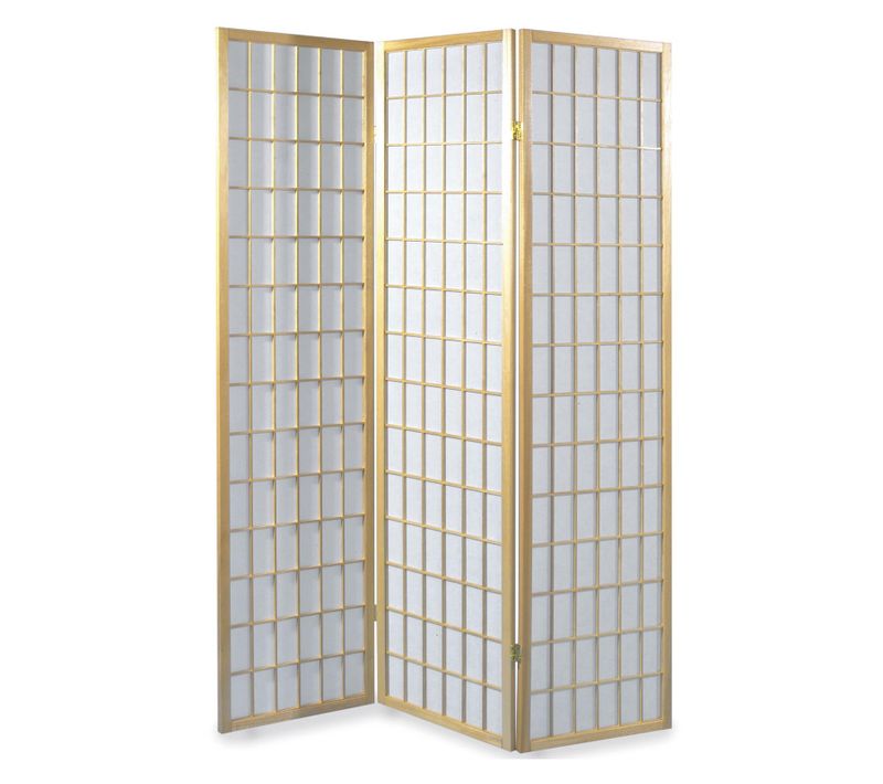 Paravent, En Bois Vernis Naturel