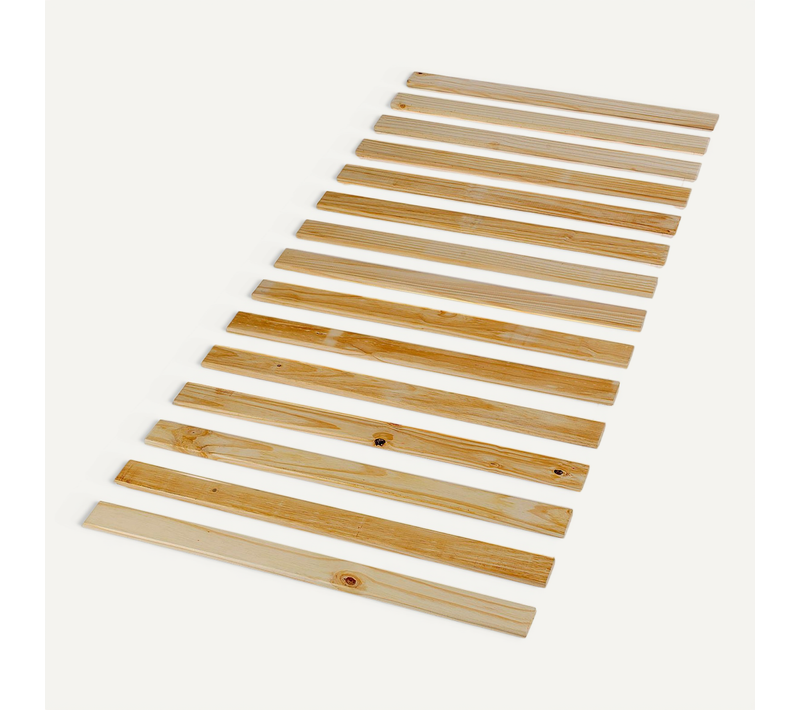 Sommier En Pin Massif, 15 Lattes Sans Cadre, Couchage 120 X 200 Cm