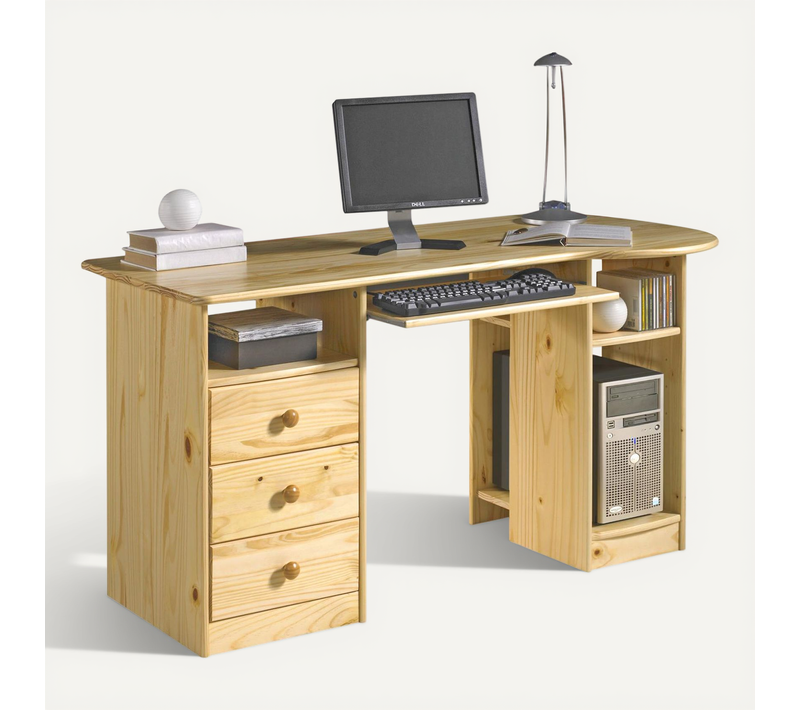 Bureau En Pin Bob, Vernis Naturel
