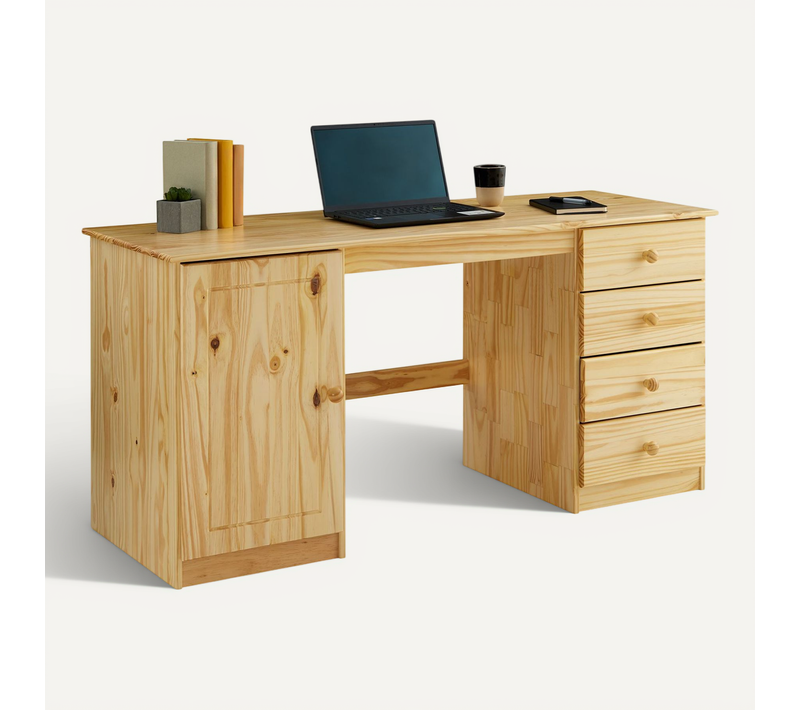 Bureau En Pin Manager, Vernis Naturel