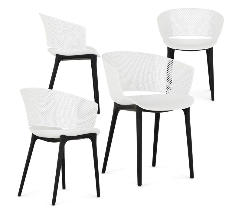 Lot De 4 Chaises De Jardin Olindo - Blanc