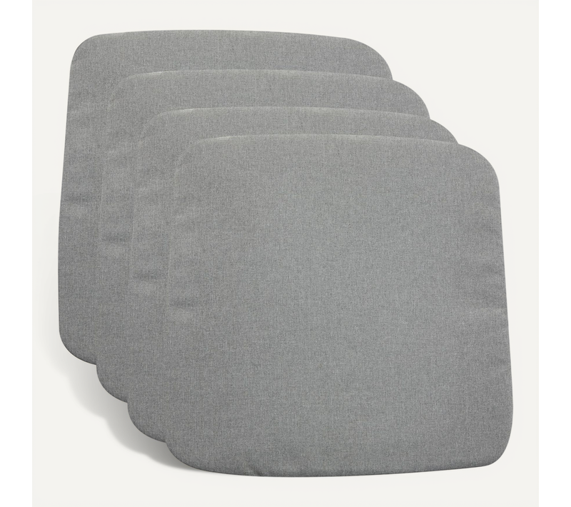 Lot De 4 Coussins D'extérieur Chiara Carrés, En Tissu Gris