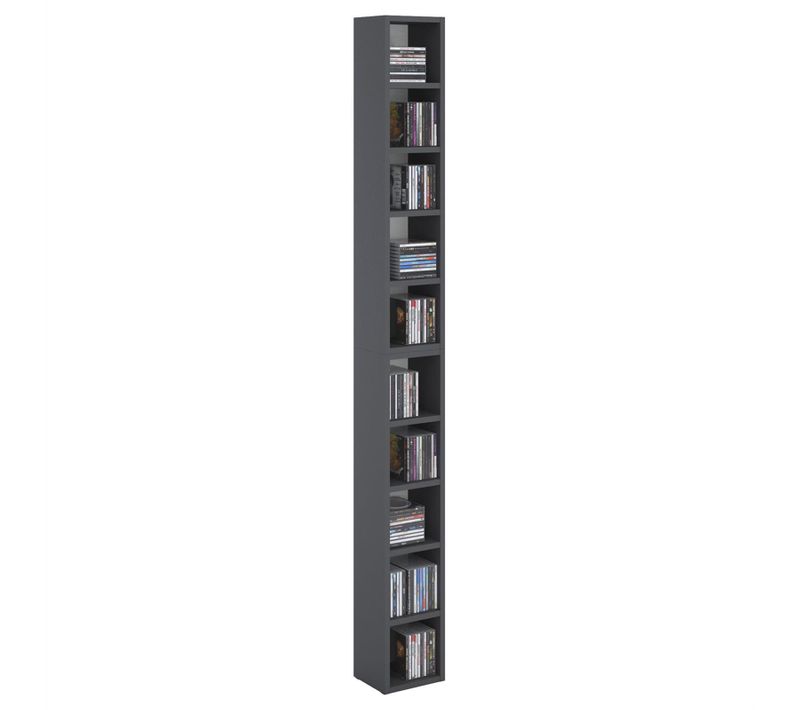 Etagères Modulables Musique Pour Cd Et Dvd, En Mélaminé Gris Mat
