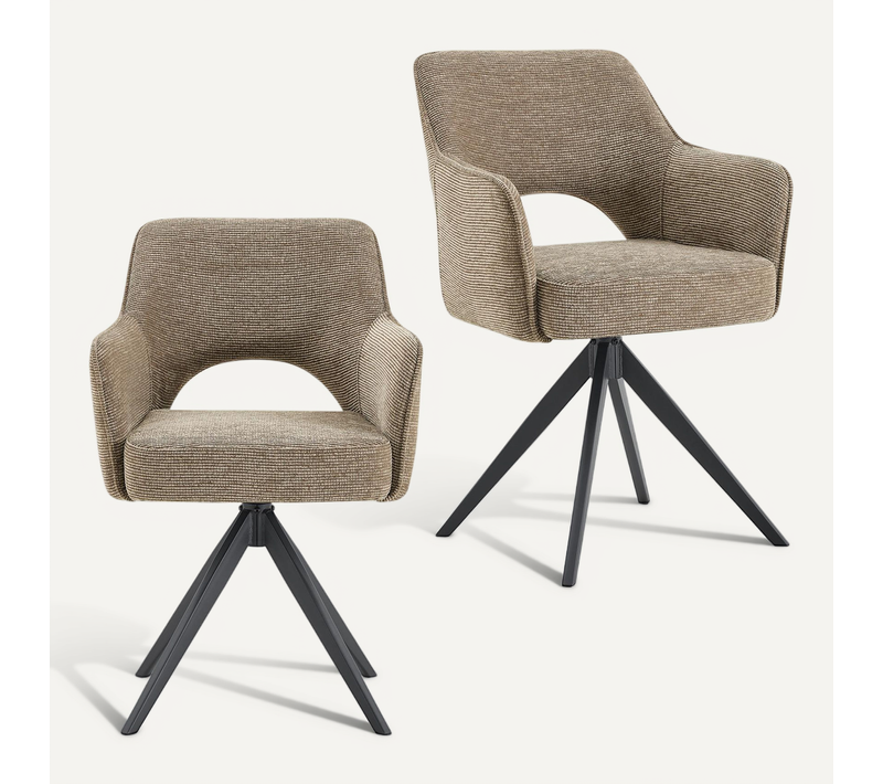 Lot De 2 Chaises Florence De Salle À Manger En Tissu - Grège