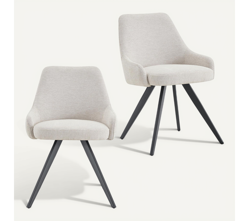 Lot De 2 Chaises Vigo De Salle À Manger En Tissu - Gris Clair