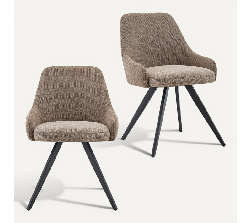 Lot De 2 Chaises Vigo De Salle À Manger En Tissu - Grège