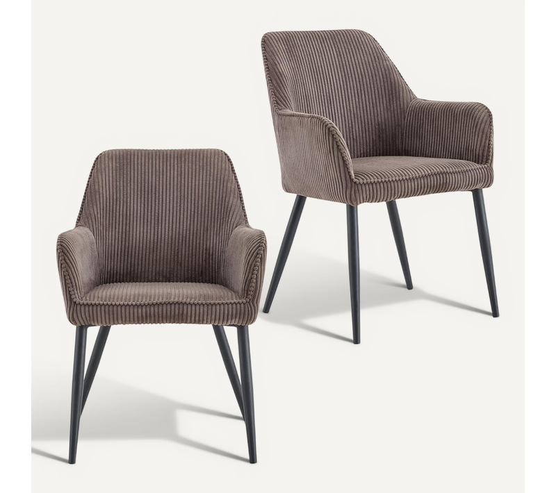 Lot De 2 Chaises Verona De Salle À Manger En Tissu - Coloris Taupe