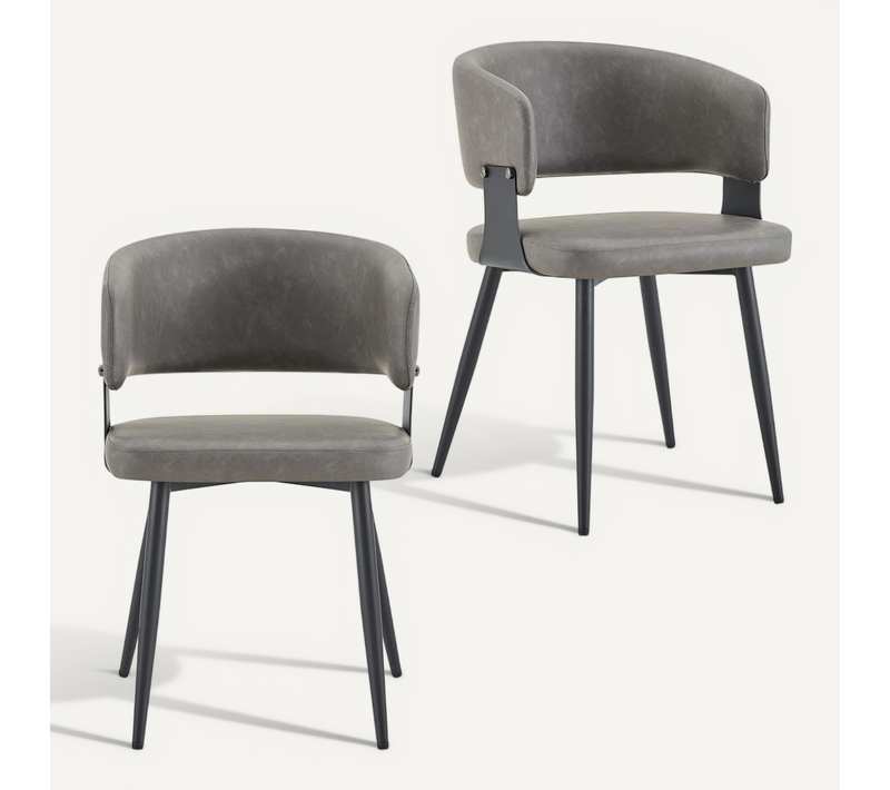 Lot De 2 Chaises Pavia De Salle À Manger En Simili - Gris
