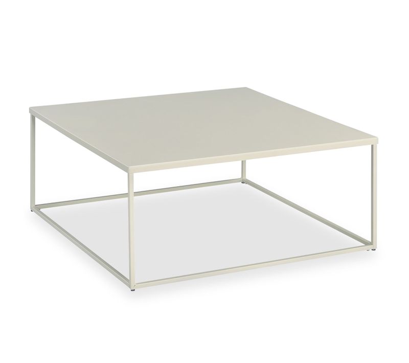 Table Basse Carrée Hilar, Cadre Et Plateau En Métal - Beige