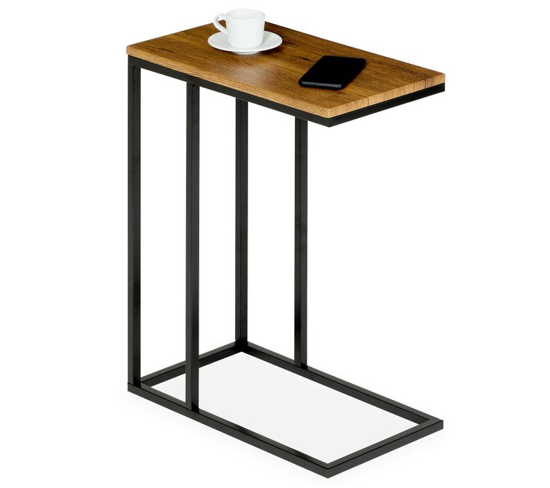Table D'appoint Rectangulaire Debora, En Métal - Coloris Vintage Noir