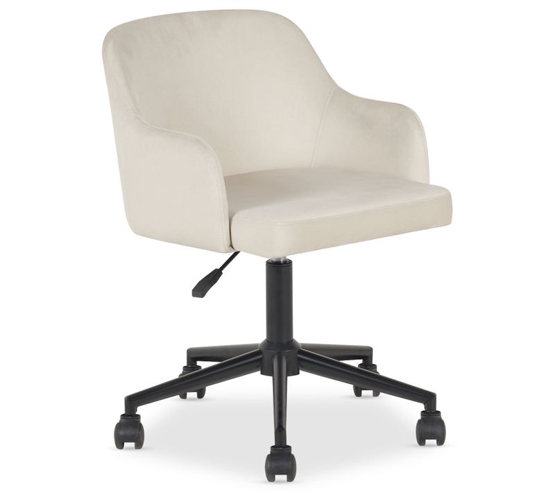 Chaise De Bureau Oliver En Velours - Beige