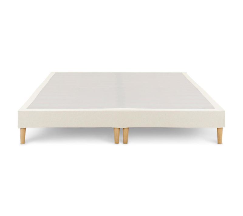 Sommier Tapissier Rennes 180 X 200 Cm Revêtement Tissu - Blanc Crème