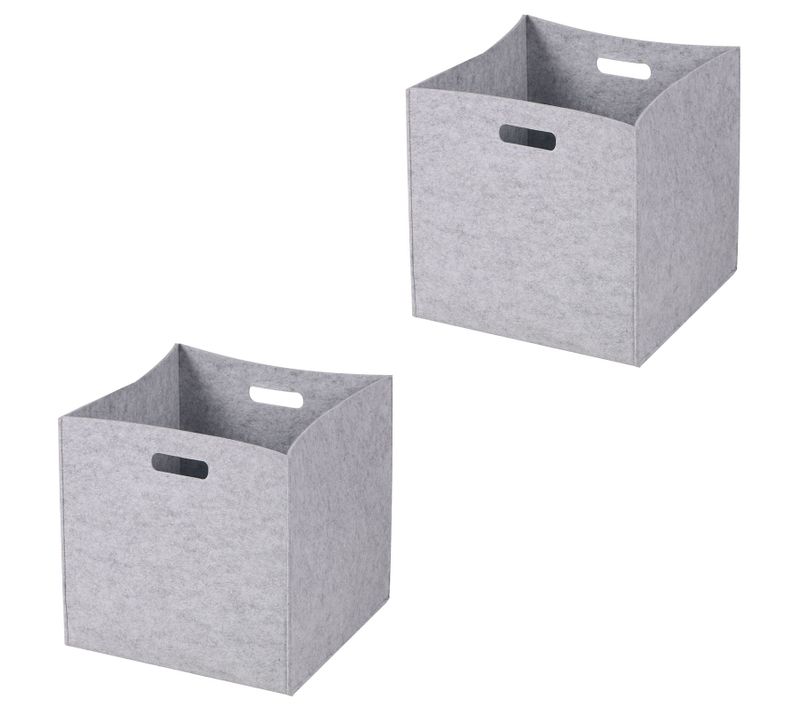 Lot De 2 Boîtes De Rangement Felt, En Feutrine Gris