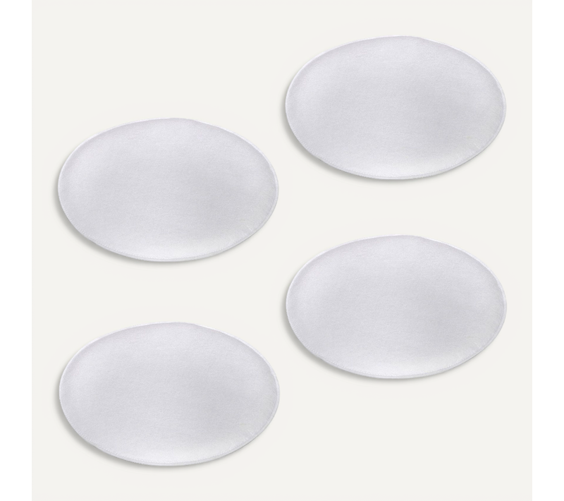 Lot De 4 Coussins D'assise Jonita, En Feutre Blanc
