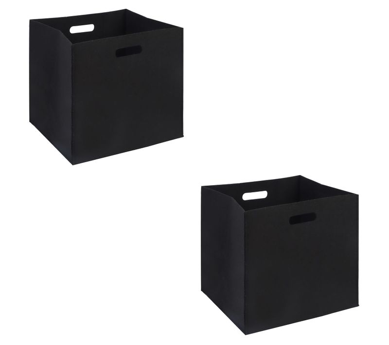 Lot De 2 Boîtes De Rangement Felt, En Feutrine Noir