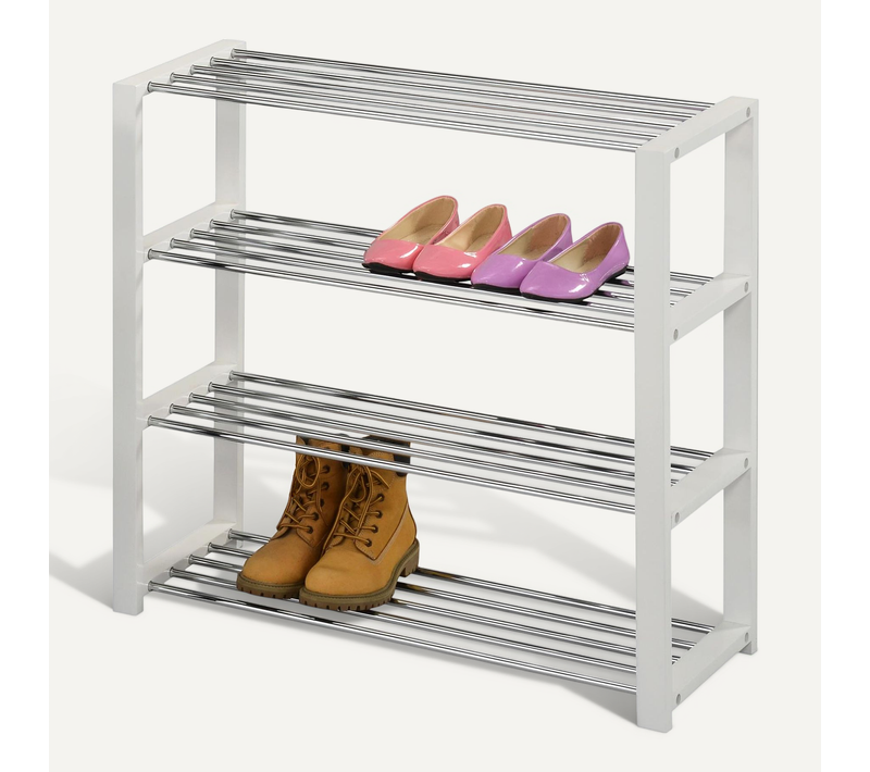 Etagère à Chaussures Arina, 4 Tablettes, Blanc